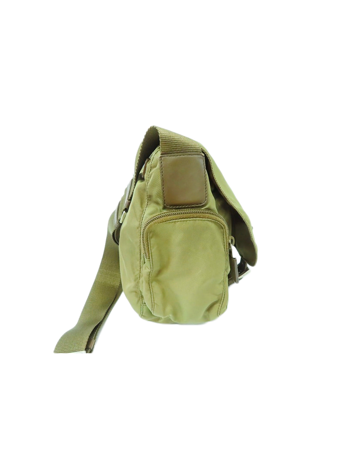 Prada 2000s Green Nylon Double Strap Bag