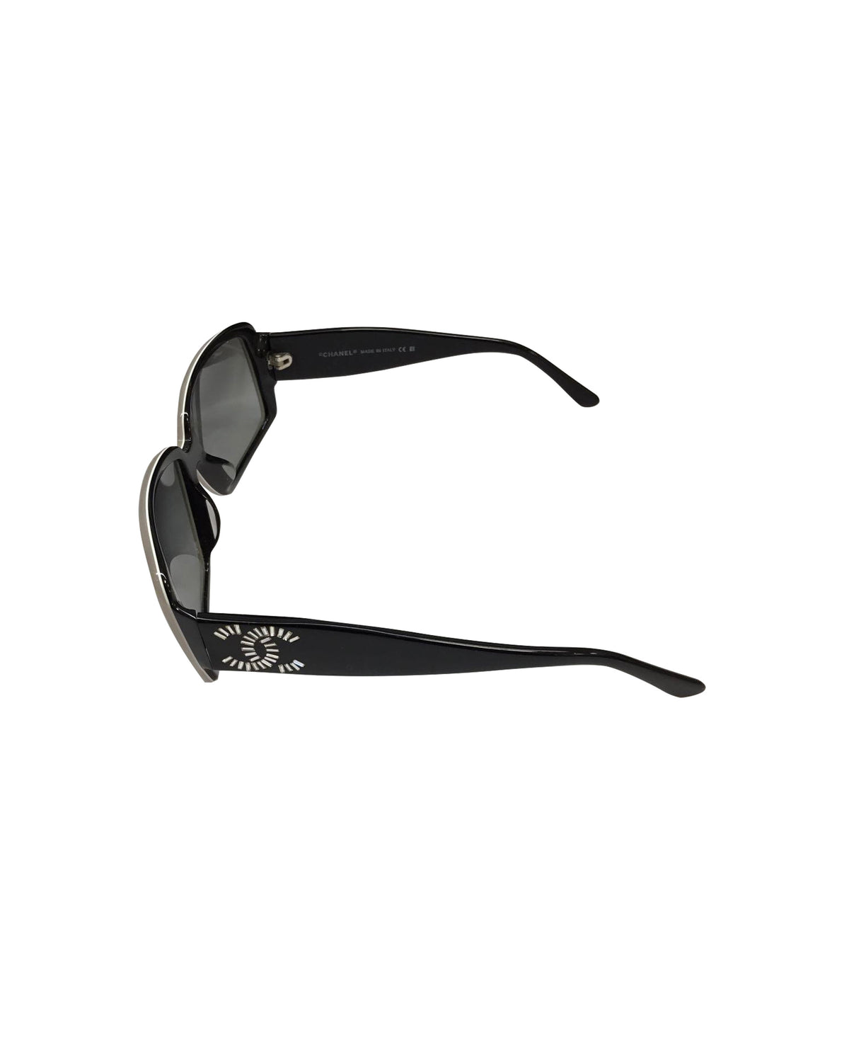 Chanel White and Black CC Sunglasses