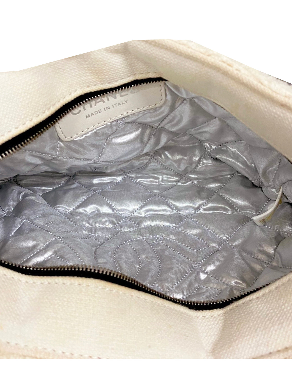 Chanel 2000s Rare White Terrycloth Flap Bag