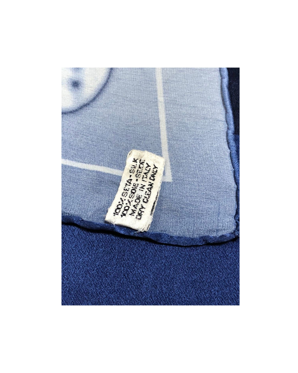 Chanel 2000s Rare Blue Gradient Chain Silk Scarf