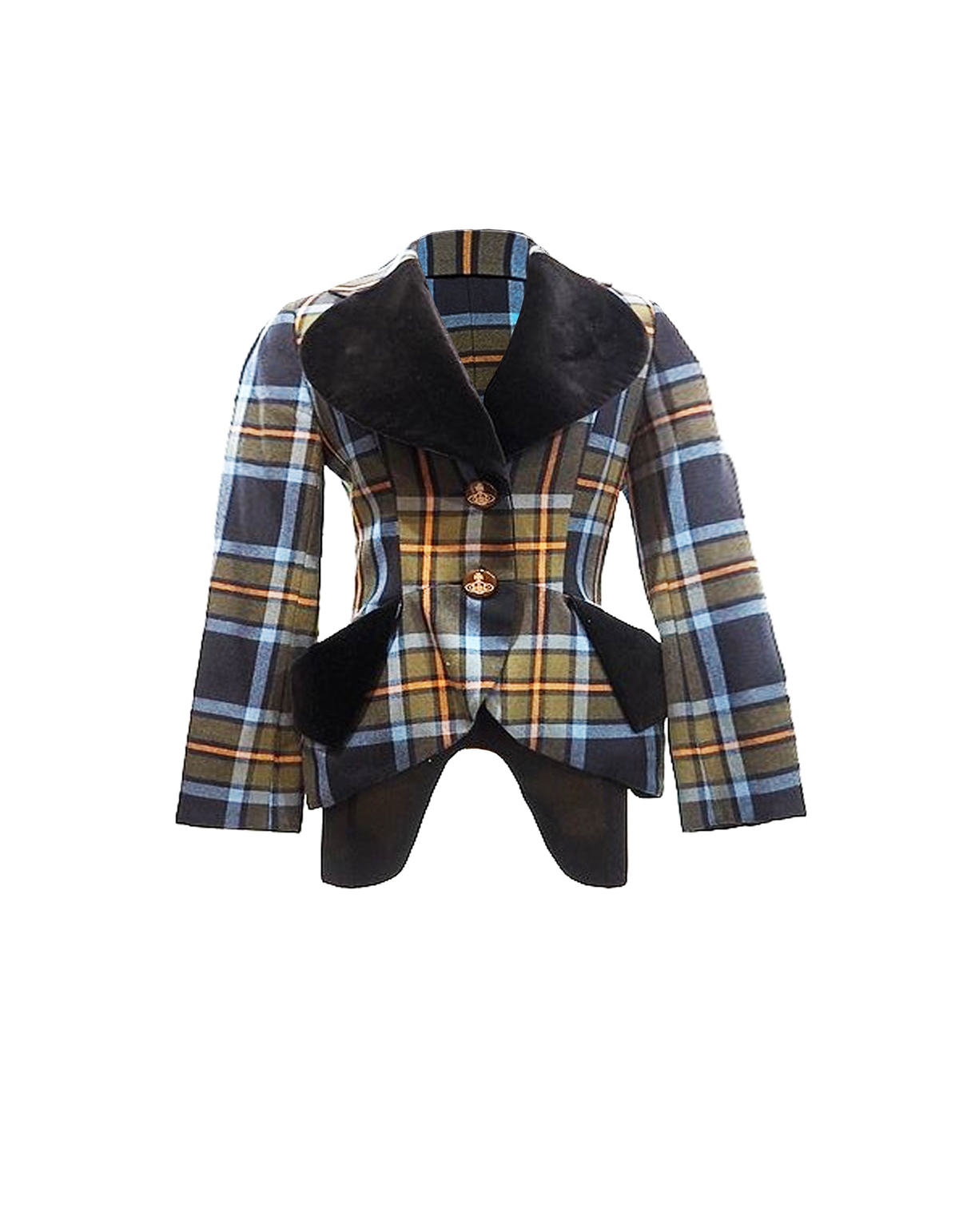 Vivienne Westwood 1994 Velour Switching Check Love Jacket